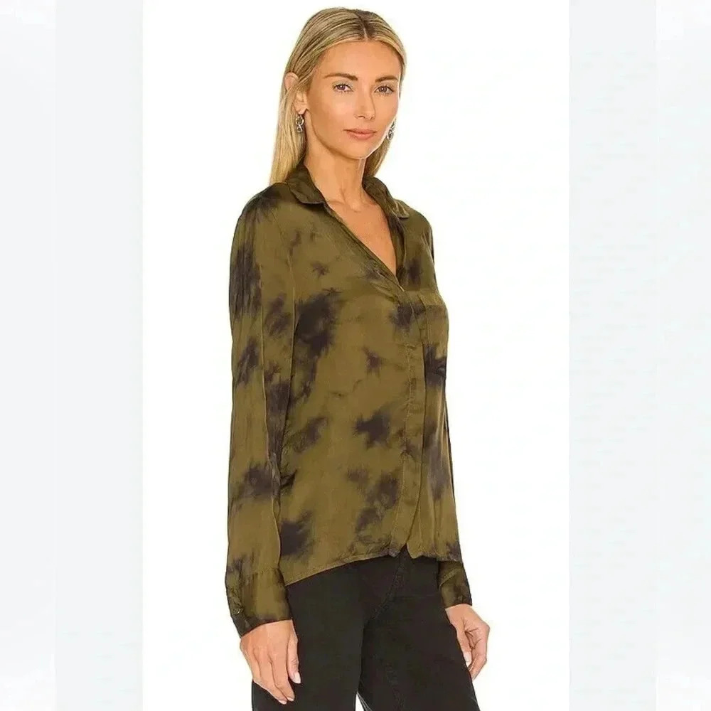 Revolve x Young Fabulous & Broke Susan Silky Button Up Blouse